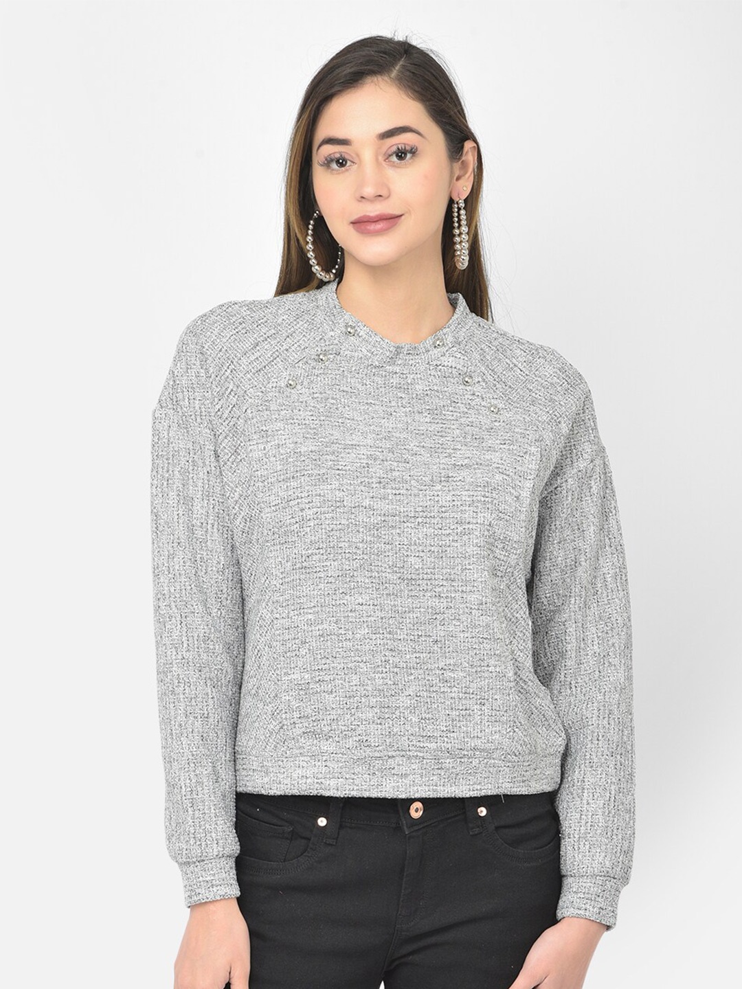

Latin Quarters Grey Self Designed Top