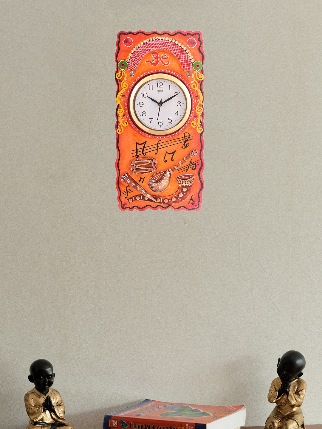 

eCraftIndia White Dial Handcrafted 48.2 cm x 25.4 cm Analogue Wall Clock