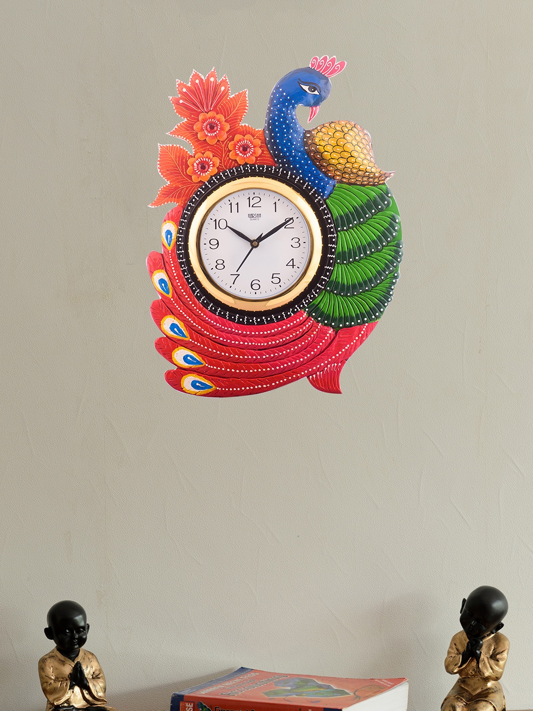 

eCraftIndia White Dial Handcrafted 41.9 cm x 30.4 cm Analogue Wall Clock