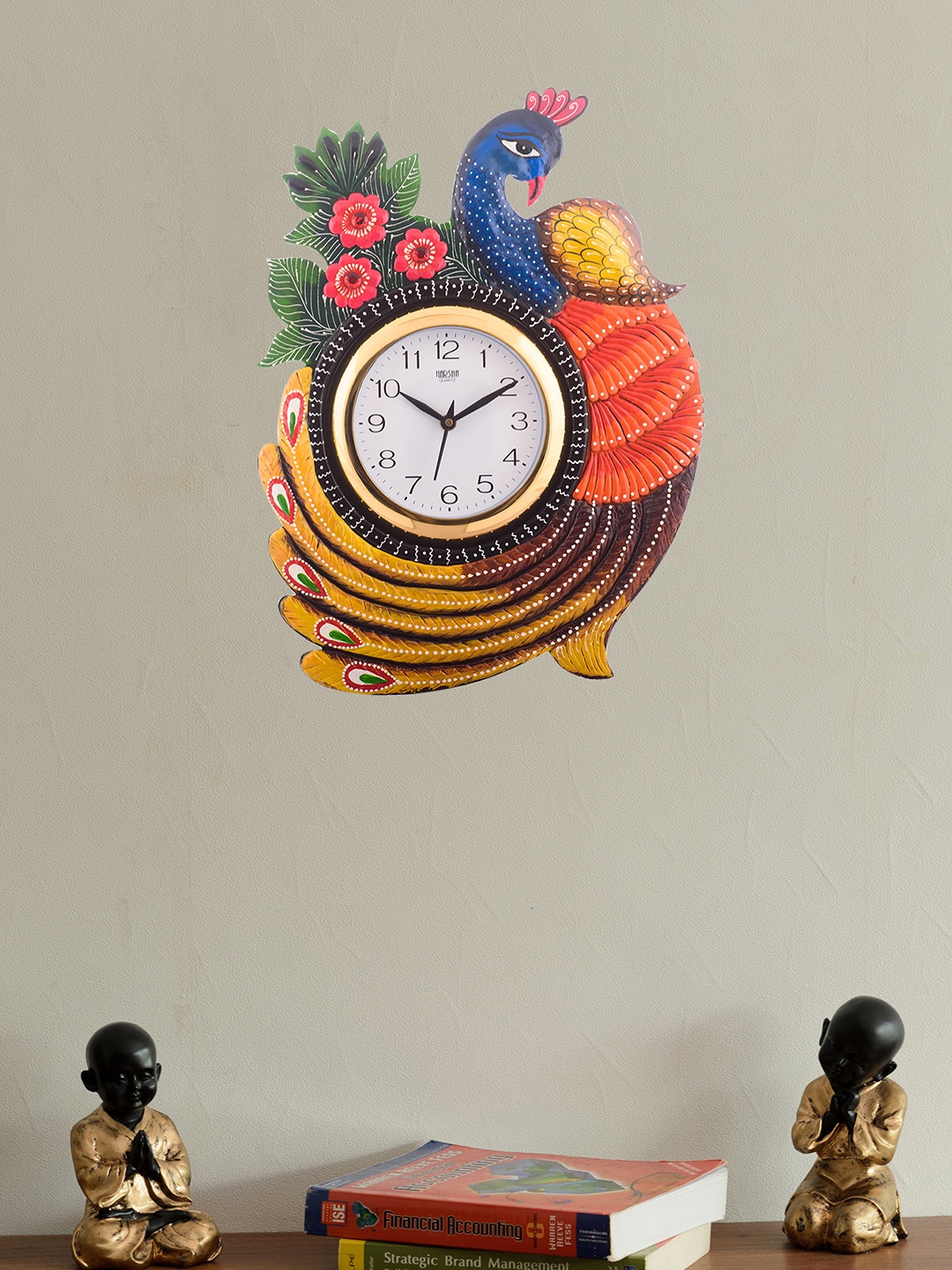 

eCraftIndia White Dial Handcrafted 41.9 cm x 30.4 cm Analogue Wall Clock