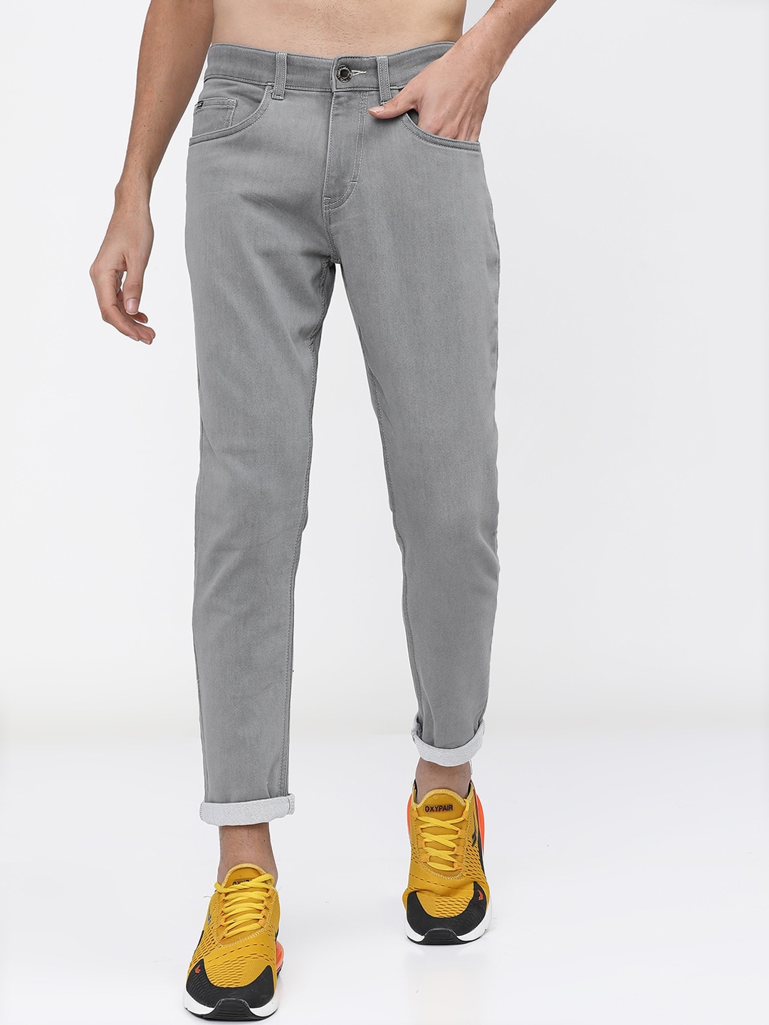

HIGHLANDER Men Grey Tapered Fit Stretchable Jeans