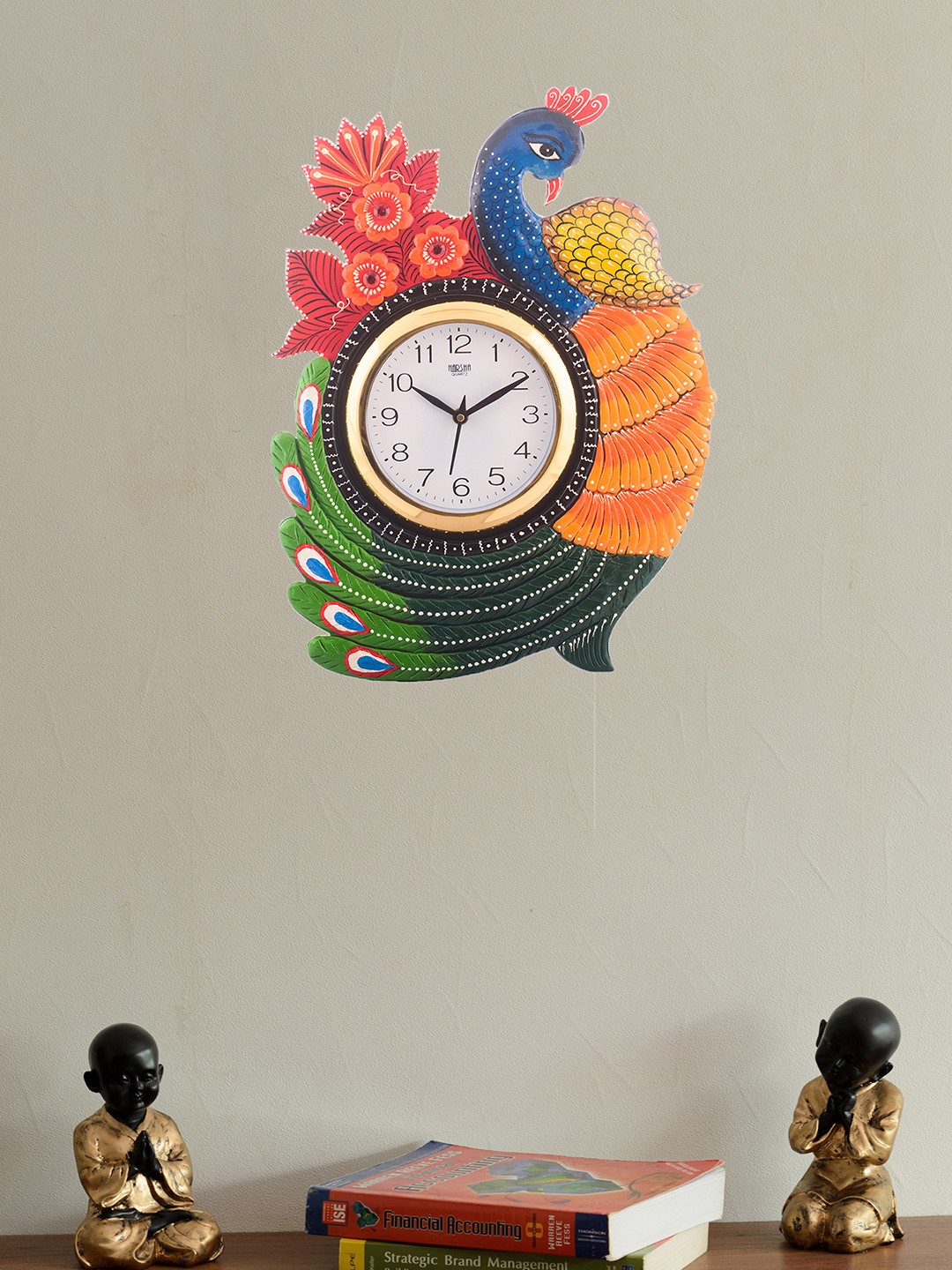 

eCraftIndia White Dial Handcrafted 41.9 cm x 30.4 cm Analogue Wall Clock
