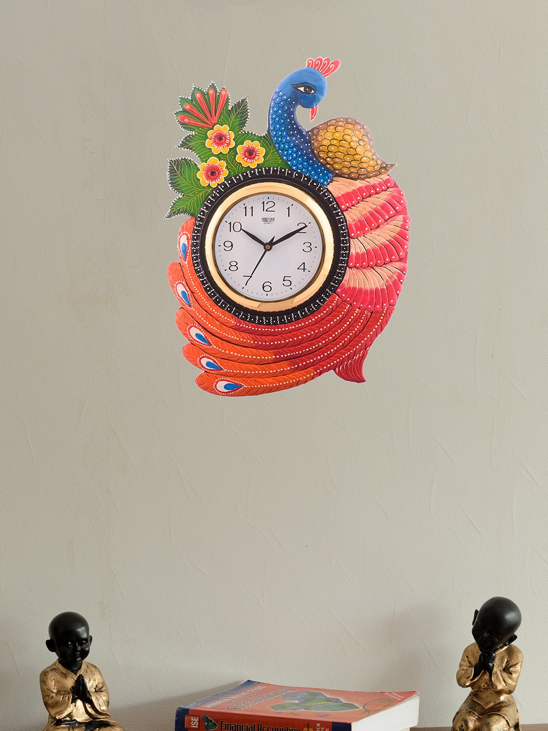 

eCraftIndia White Dial Handcrafted 41.9 cm x 30.4 cm Analogue Wall Clock