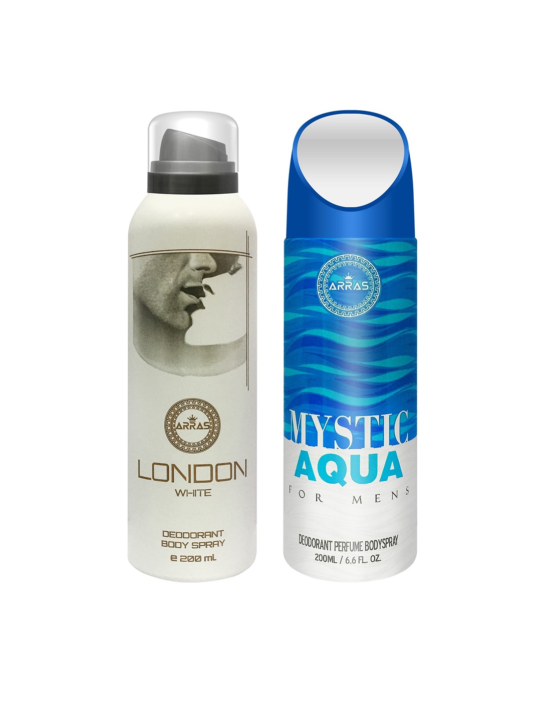 

Arras Pack Of 2 London White & Mystic Aqua Deodorant Body Spray 400ml