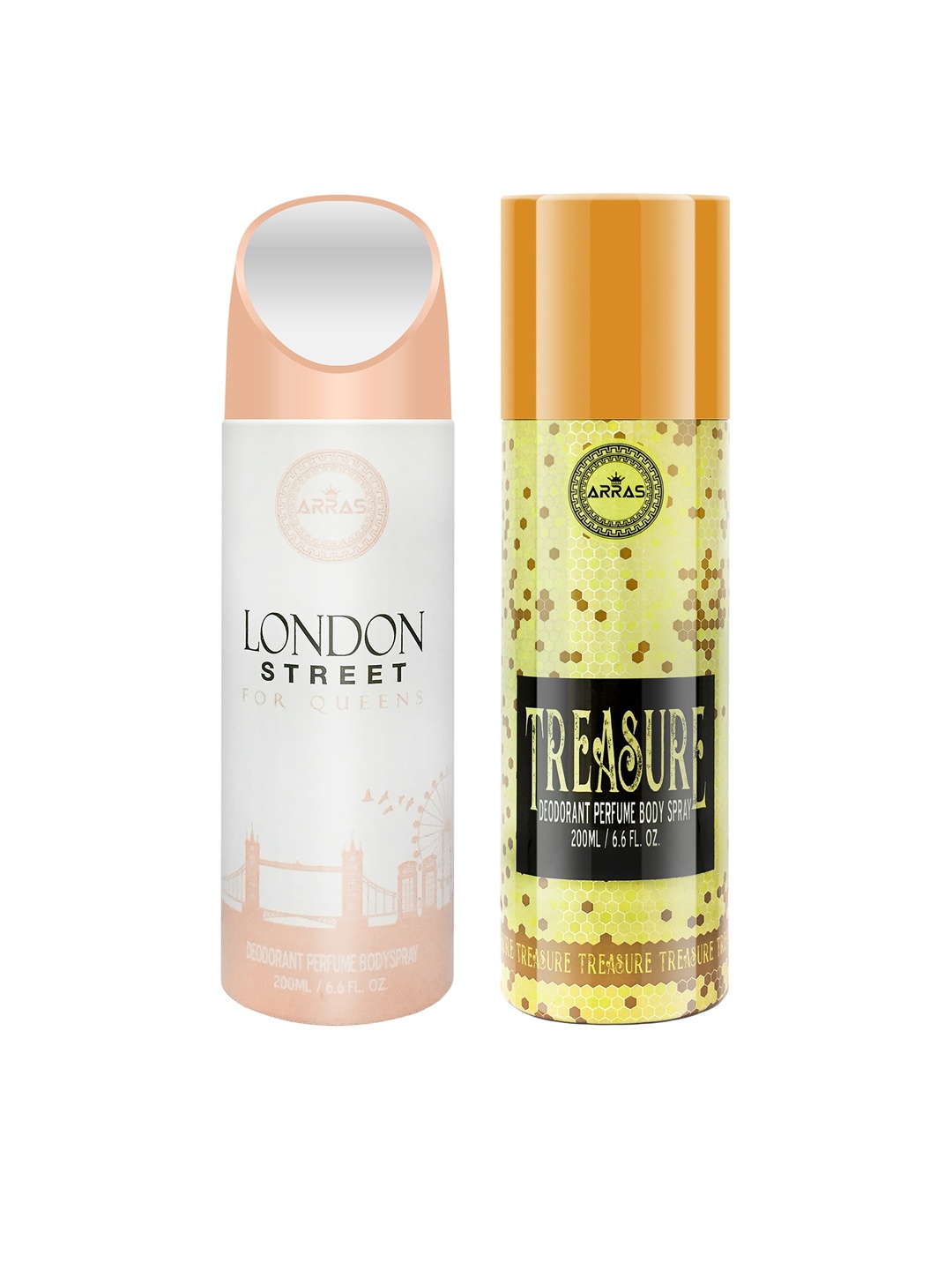 

Arras Set Of 2 London Street & Treasure Body Sprays, White