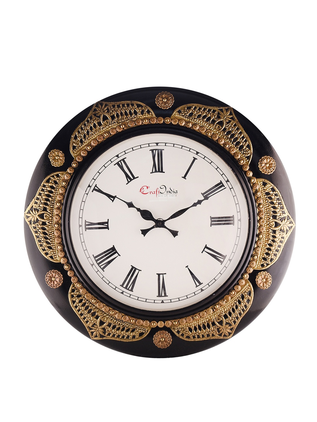 

eCraftIndia White Dial Handcrafted 45 cm Analogue Wall Clock