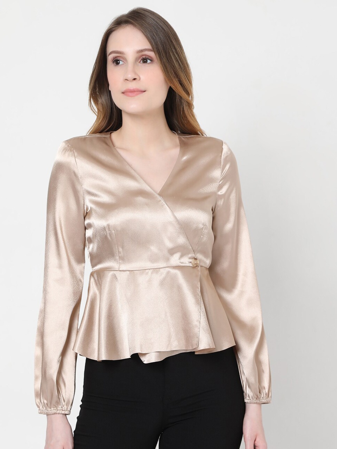 

Vero Moda Copper-Toned Wrap Top