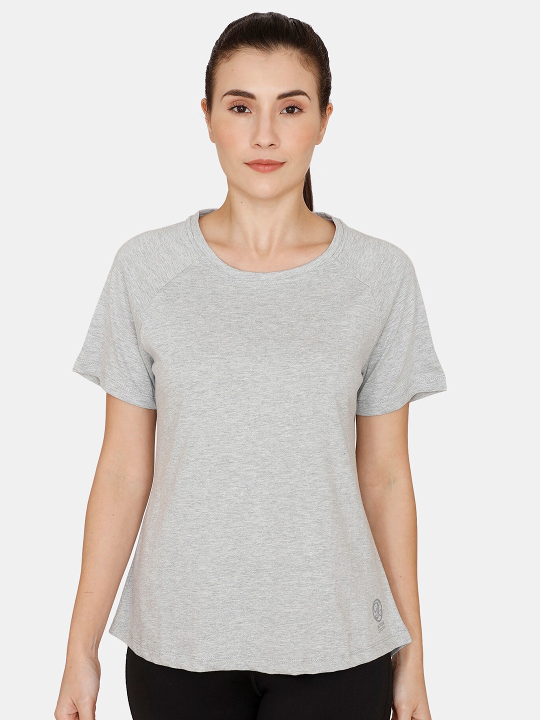 

Rosaline by Zivame Women Grey Melange T-shirt