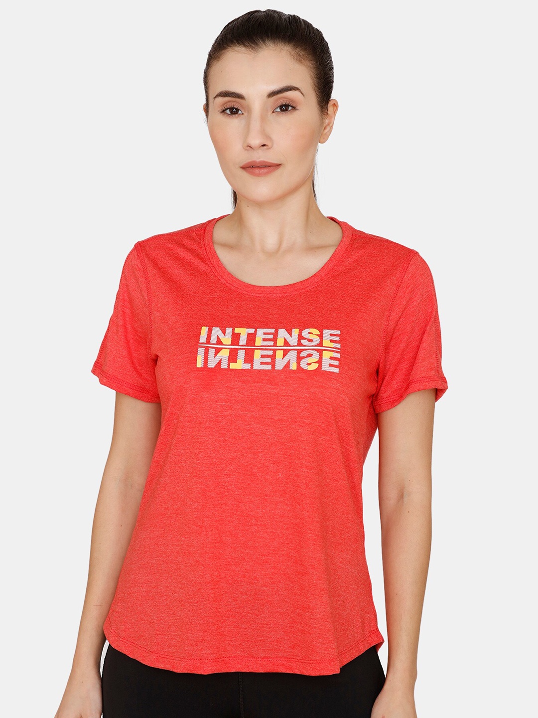 

Rosaline by Zivame Women Orange Typography Printed T-shirt