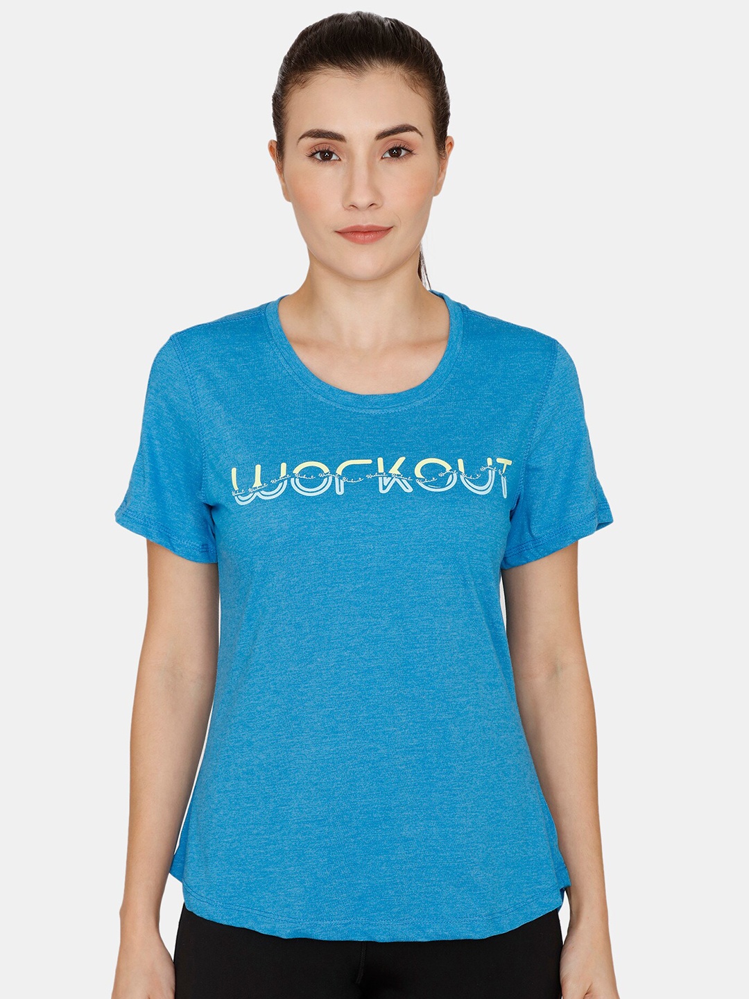 

Rosaline by Zivame Women Blue Typography Printed T-shirt