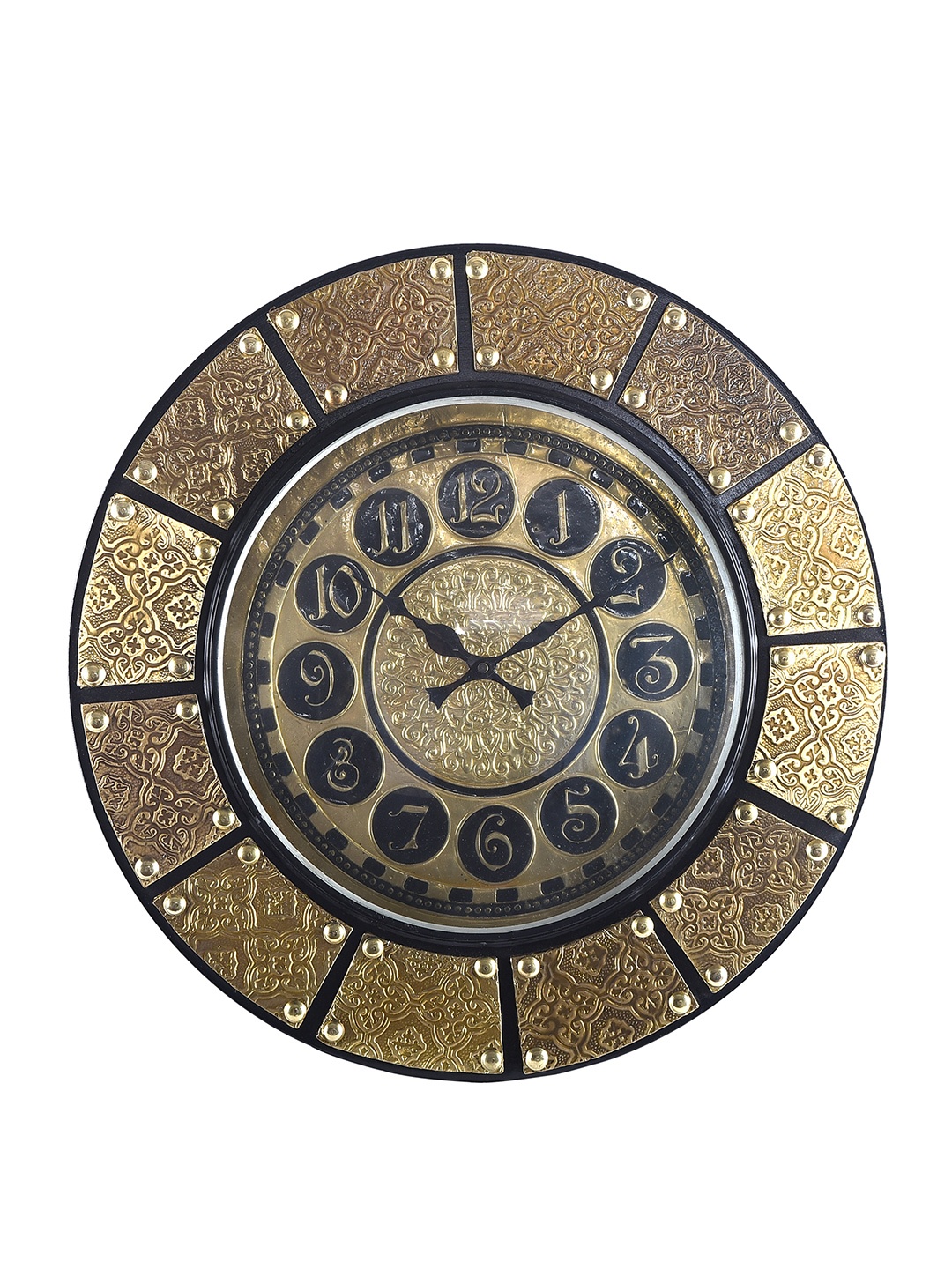 

eCraftIndia Gold-Toned Dial Handcrafted 45 cm Analogue Wall Clock