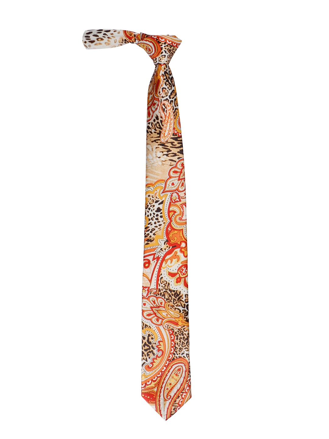 

Alvaro Castagnino Men Brown & Orange Printed Skinny Tie
