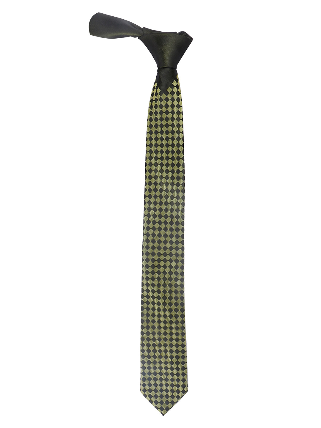 

Alvaro Castagnino Men Green & Black Woven Design Skinny Tie