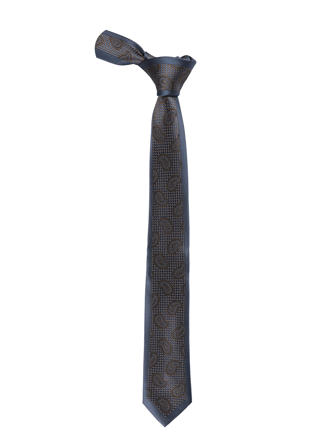 

Alvaro Castagnino Men Blue & Brown Woven Design Skinny Tie