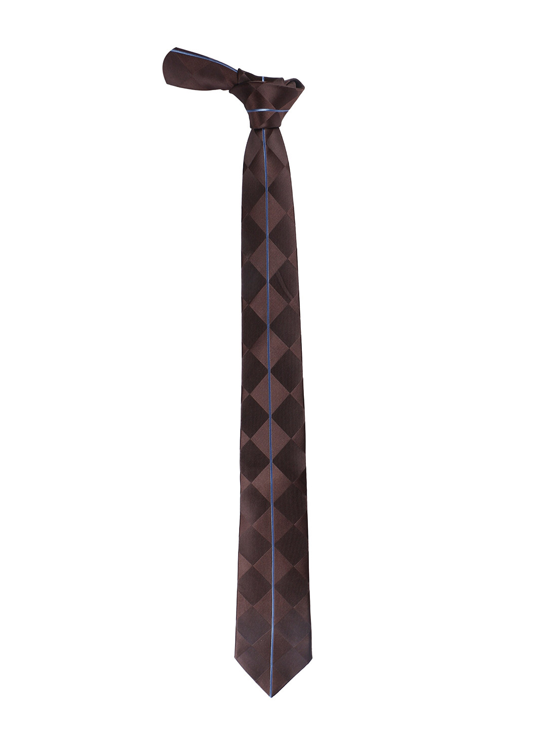 

Alvaro Castagnino Men Brown & Blue Woven Design Skinny Tie