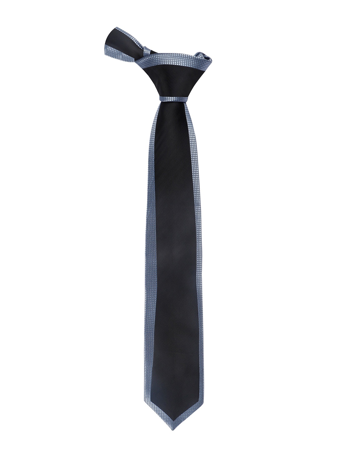 

Alvaro Castagnino Men Black & Grey Woven Design Skinny Tie