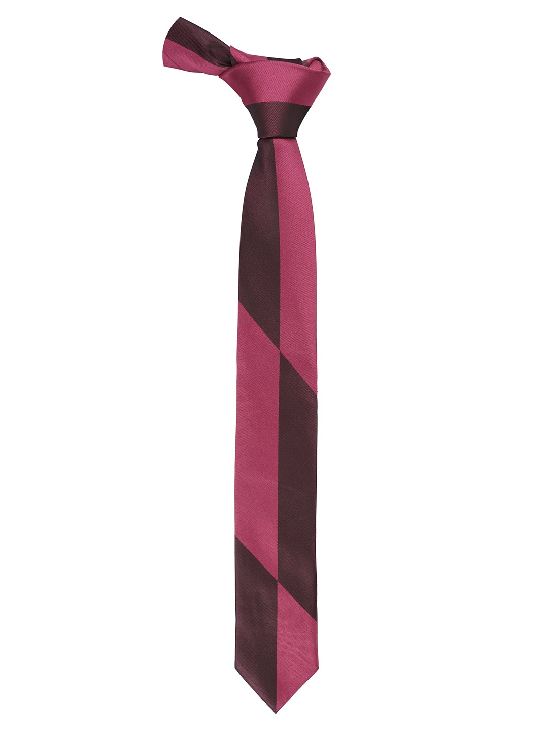 

Alvaro Castagnino Men Purple & Brown Woven Design Skinny Tie