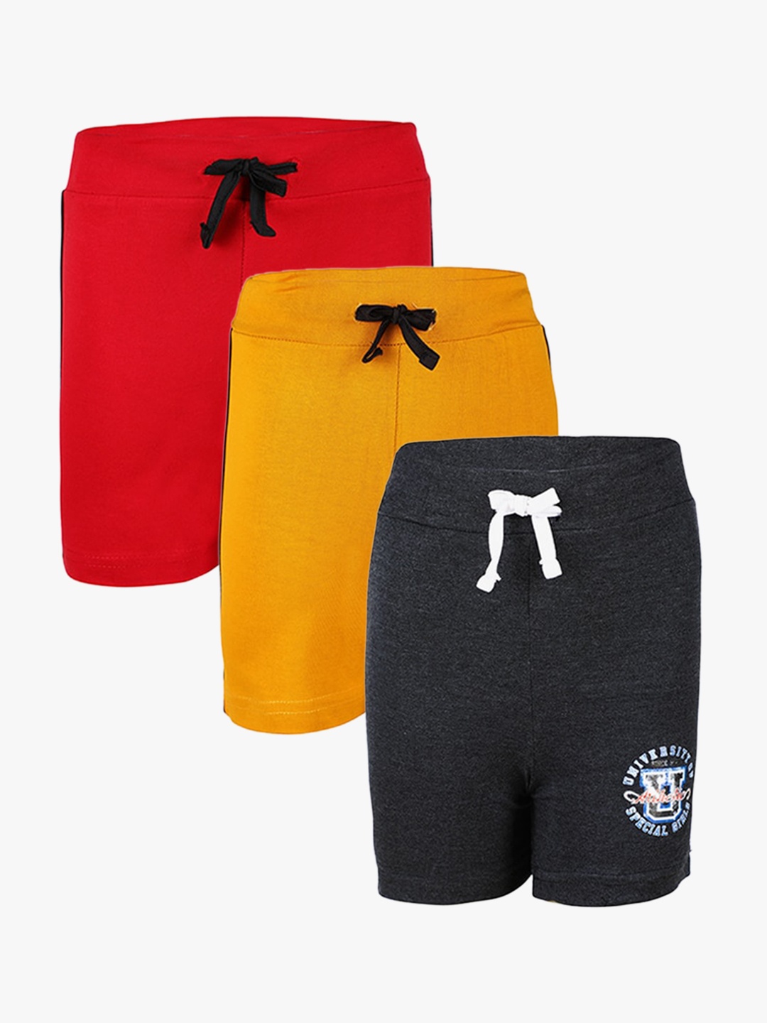 

SAVAGE Boys Pack of 3 Pure Cotton Shorts, Assorted