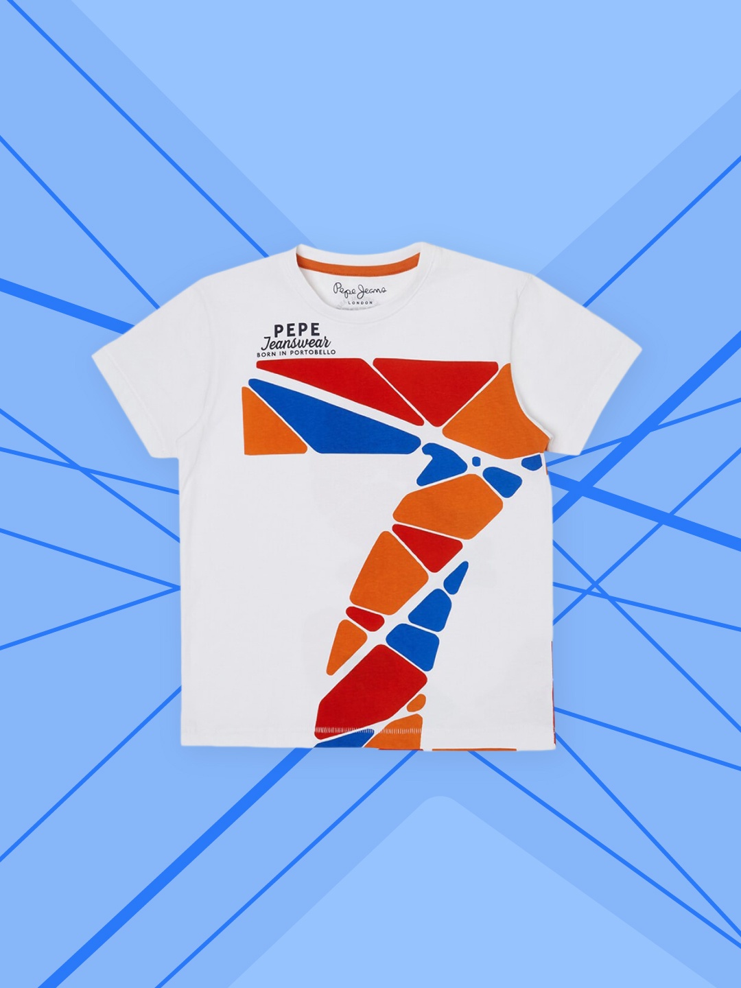 

Pepe Jeans Boys White & Orange Printed T-shirt