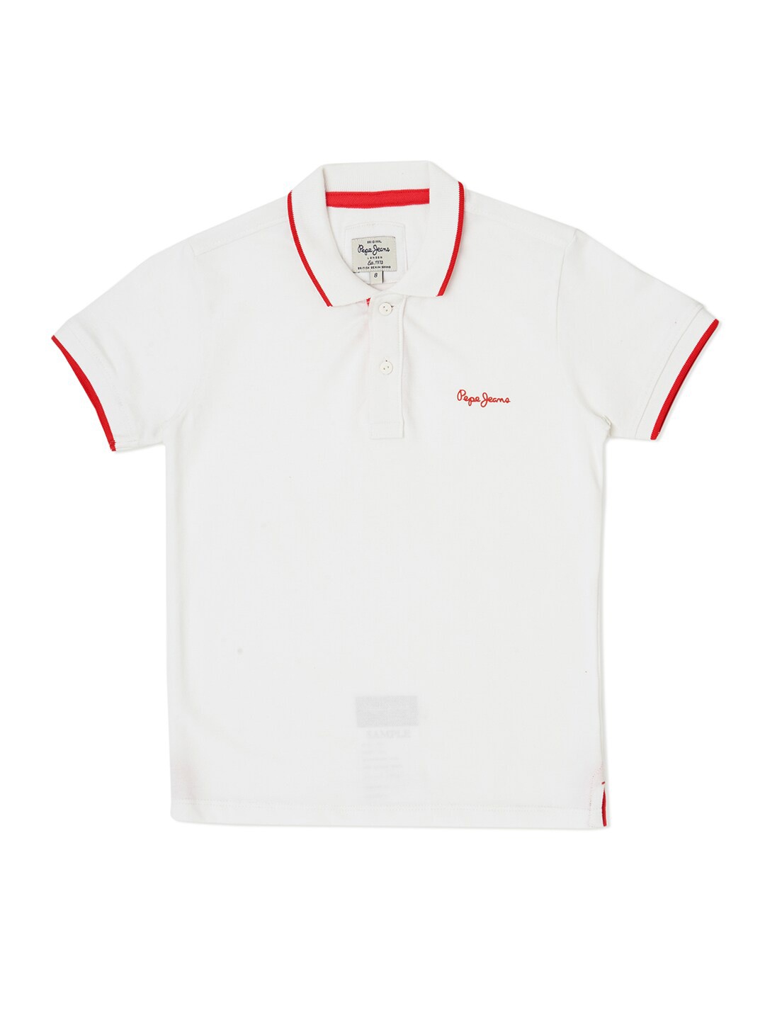 

Pepe Jeans Boys White Polo Collar Applique T-shirt