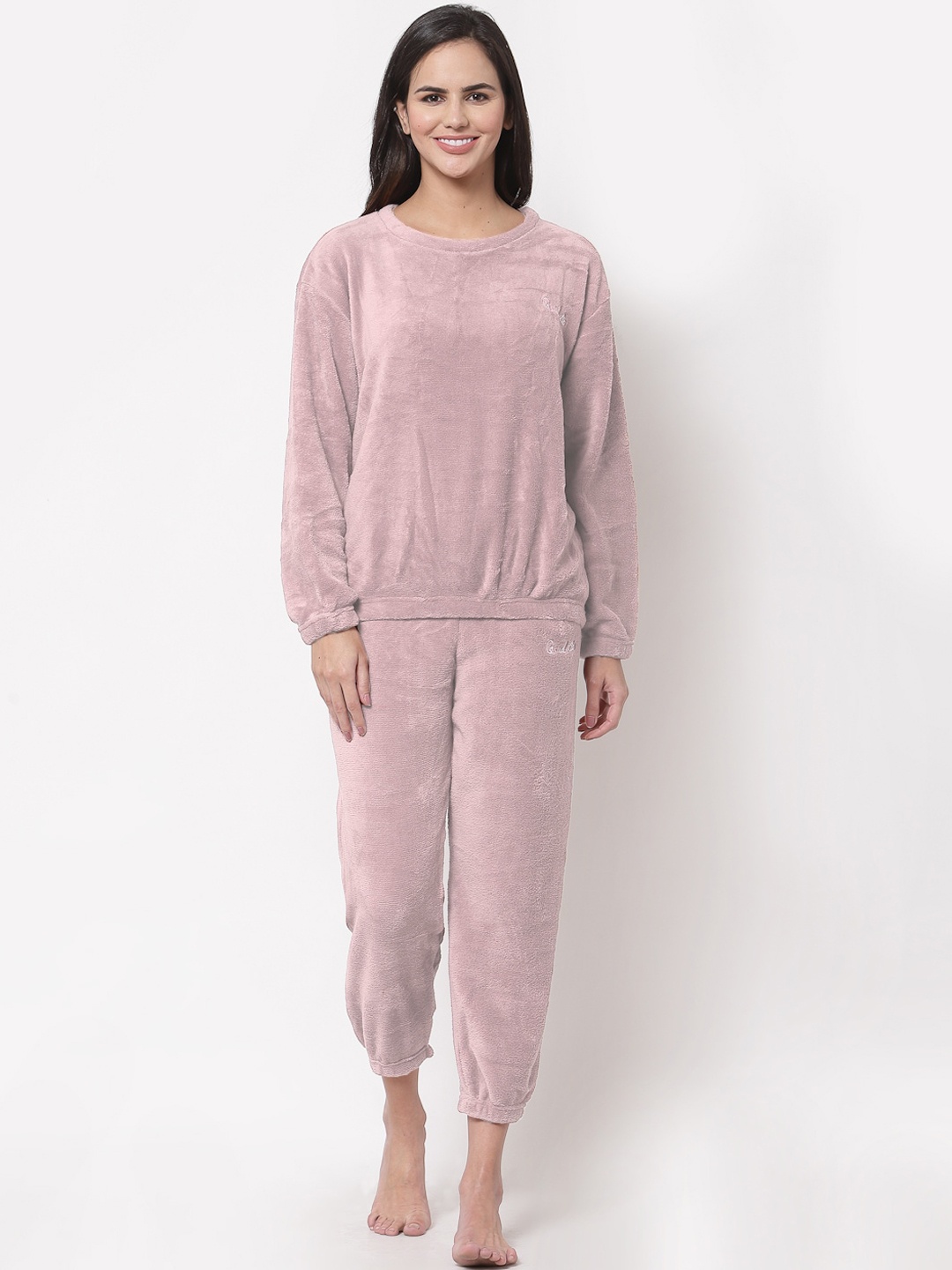 

KLOTTHE Women Lavender Solid Night Suit