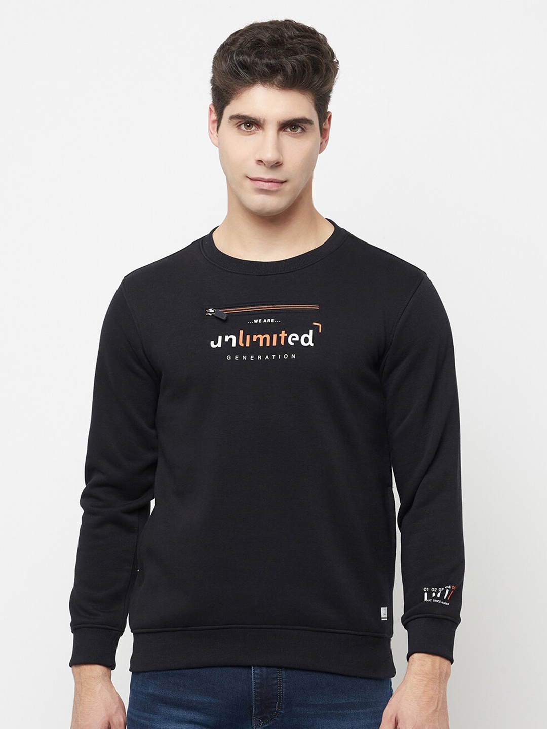 

Octave Men Black Printed Sweatshirt