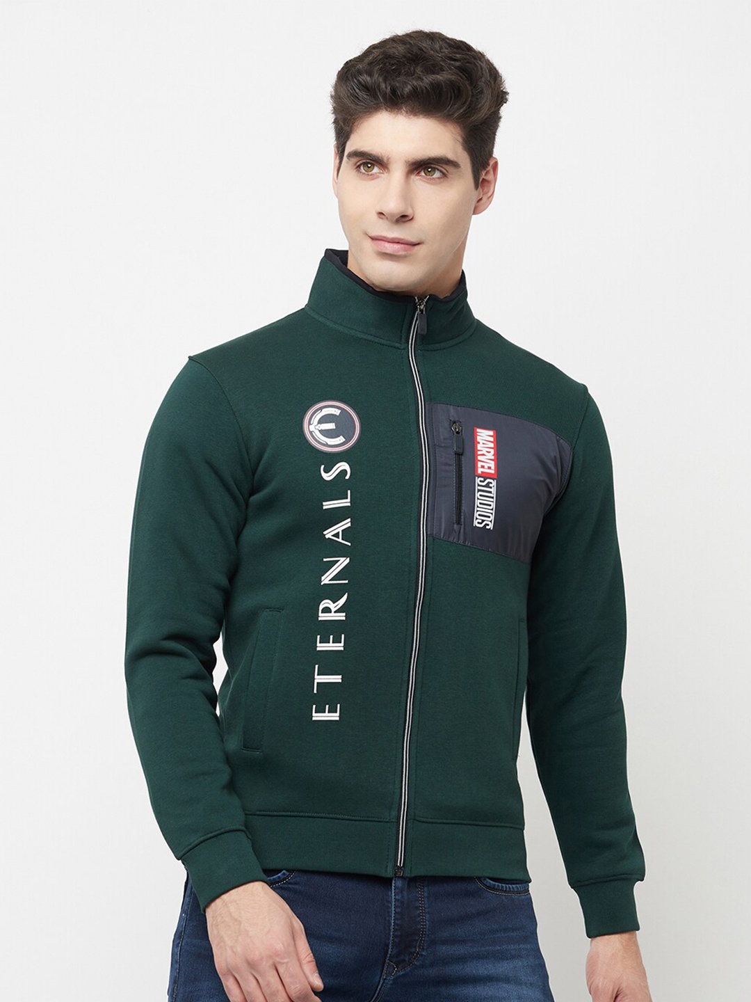 

Octave Men Green & White Eternals Printed Sweatshirt
