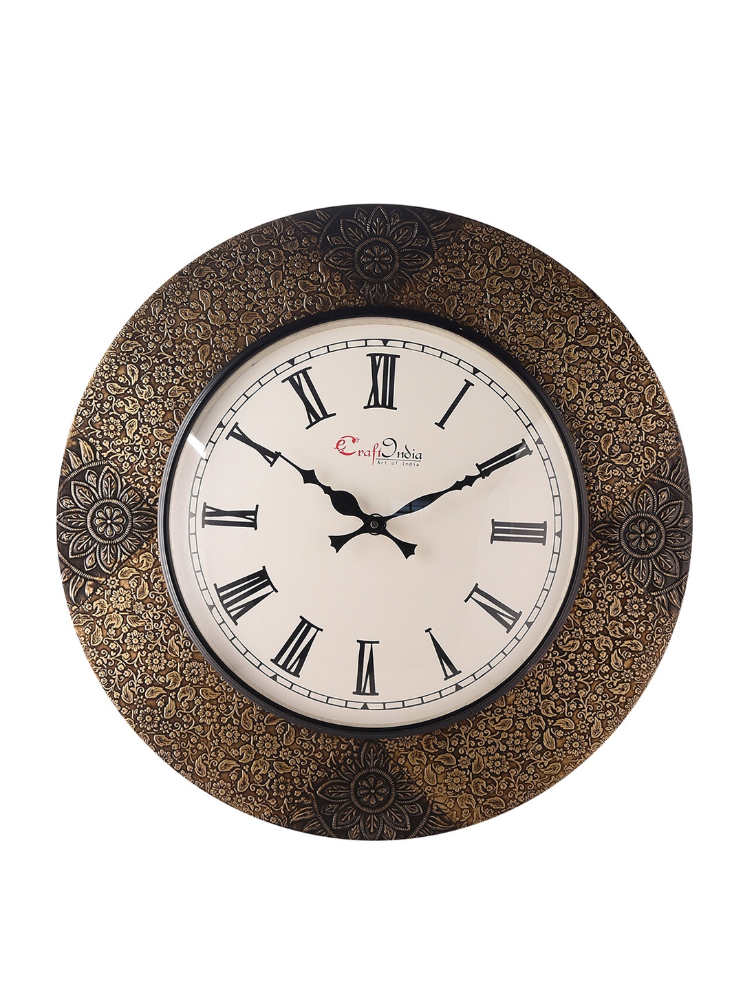 

eCraftIndia White Dial Handcrafted 45 cm Analogue Wall Clock