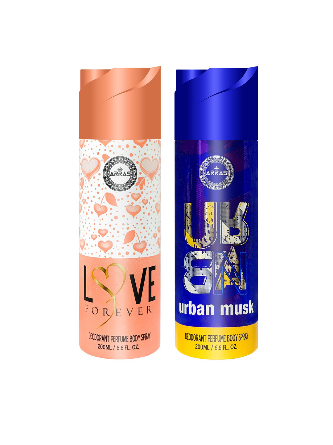 

Arras Set Of 2 Love Forever & Urban Musk Deodorant Body Spray 200ml, White