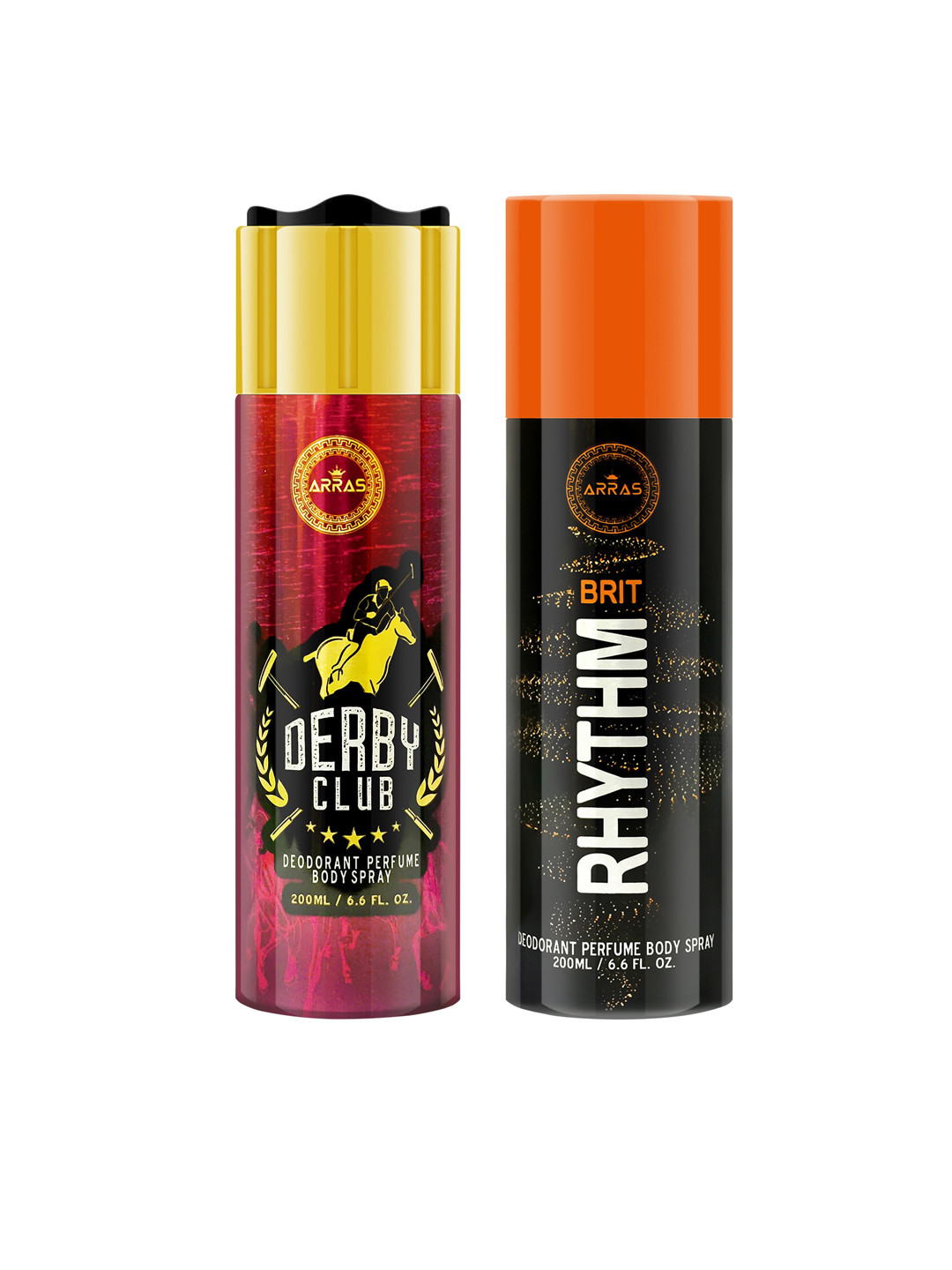 

Arras Set of 2 Derby Club & Brit Rhythm Deodorant Body Spray - 200ml, Maroon