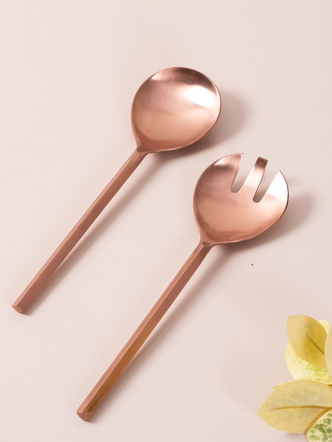 

nestroots Copper-Toned 2 Pieces Stainless Steel Glossy Spoon