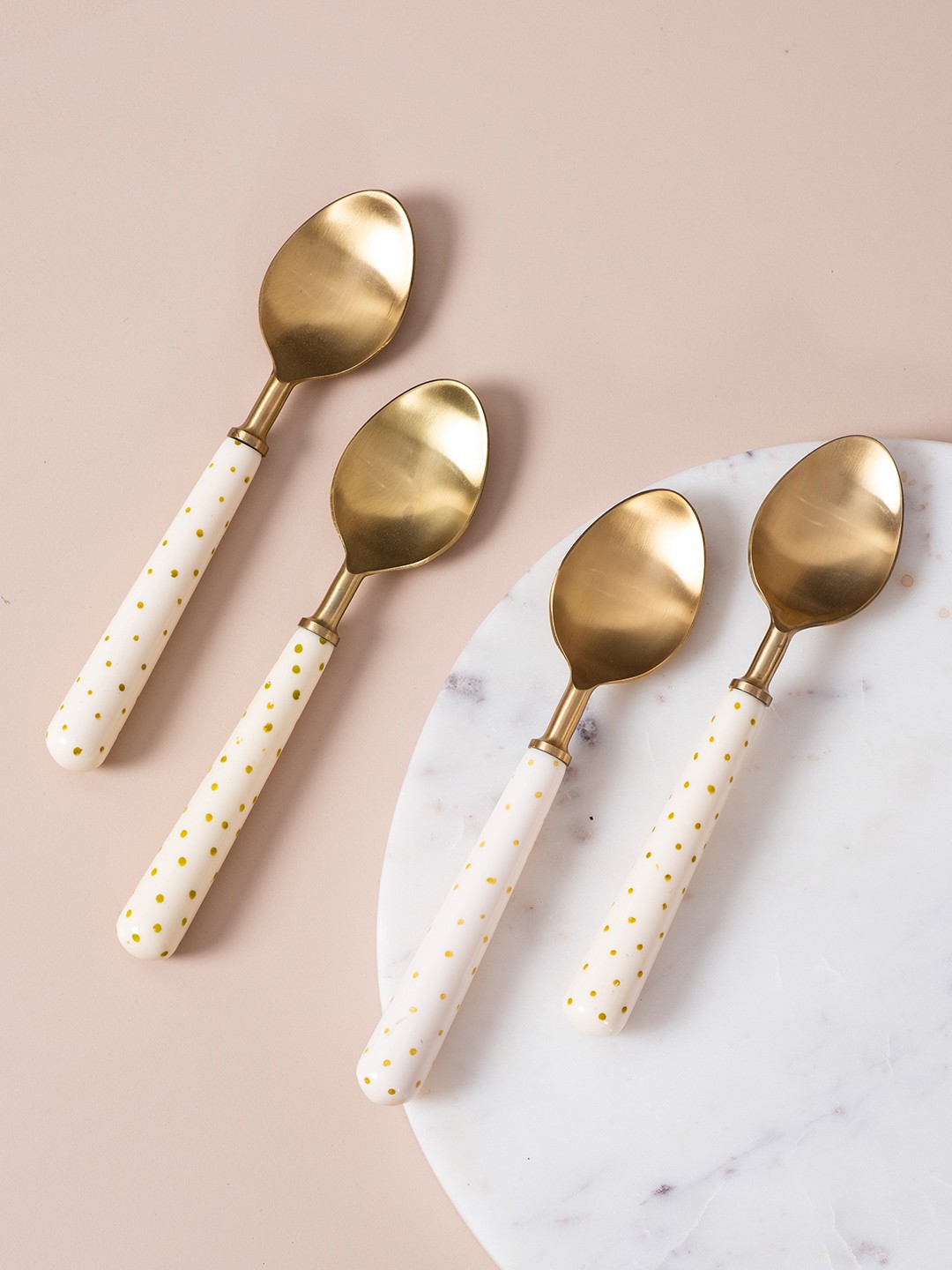 

nestroots Set Of 4 Spoons, Gold