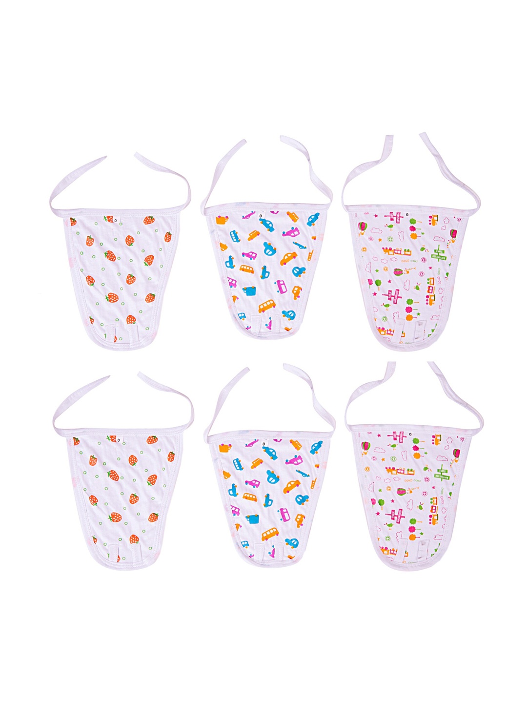 

Baby Moo Infants White Pack of 6 Printed Langot Diapers