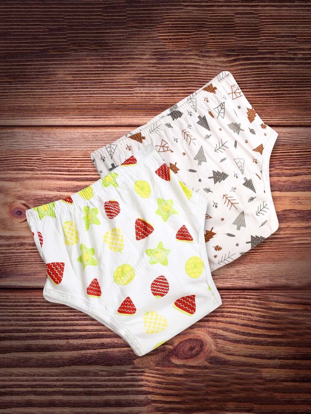 

Baby Moo Kids Pack Of 2 Multicoloured Adjustable & Washable Printed Cloth Diapers, Multi
