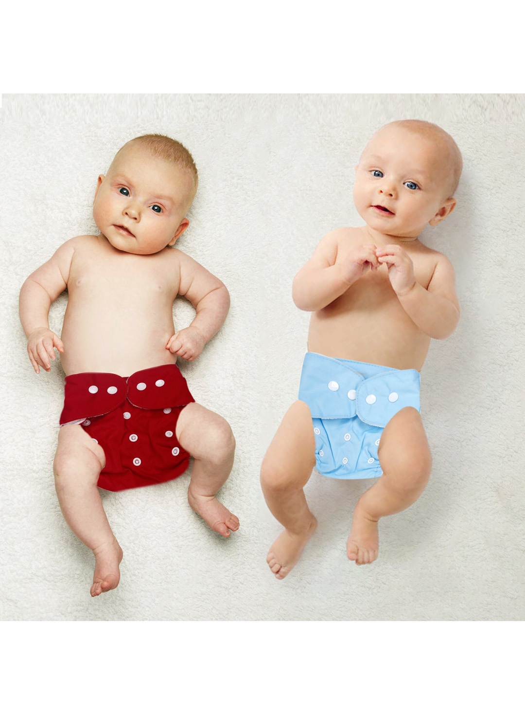 

Baby Moo Infants Multicoloured Pack of 2 Printed Adjustable & Washable Cloth Diaper, Multi