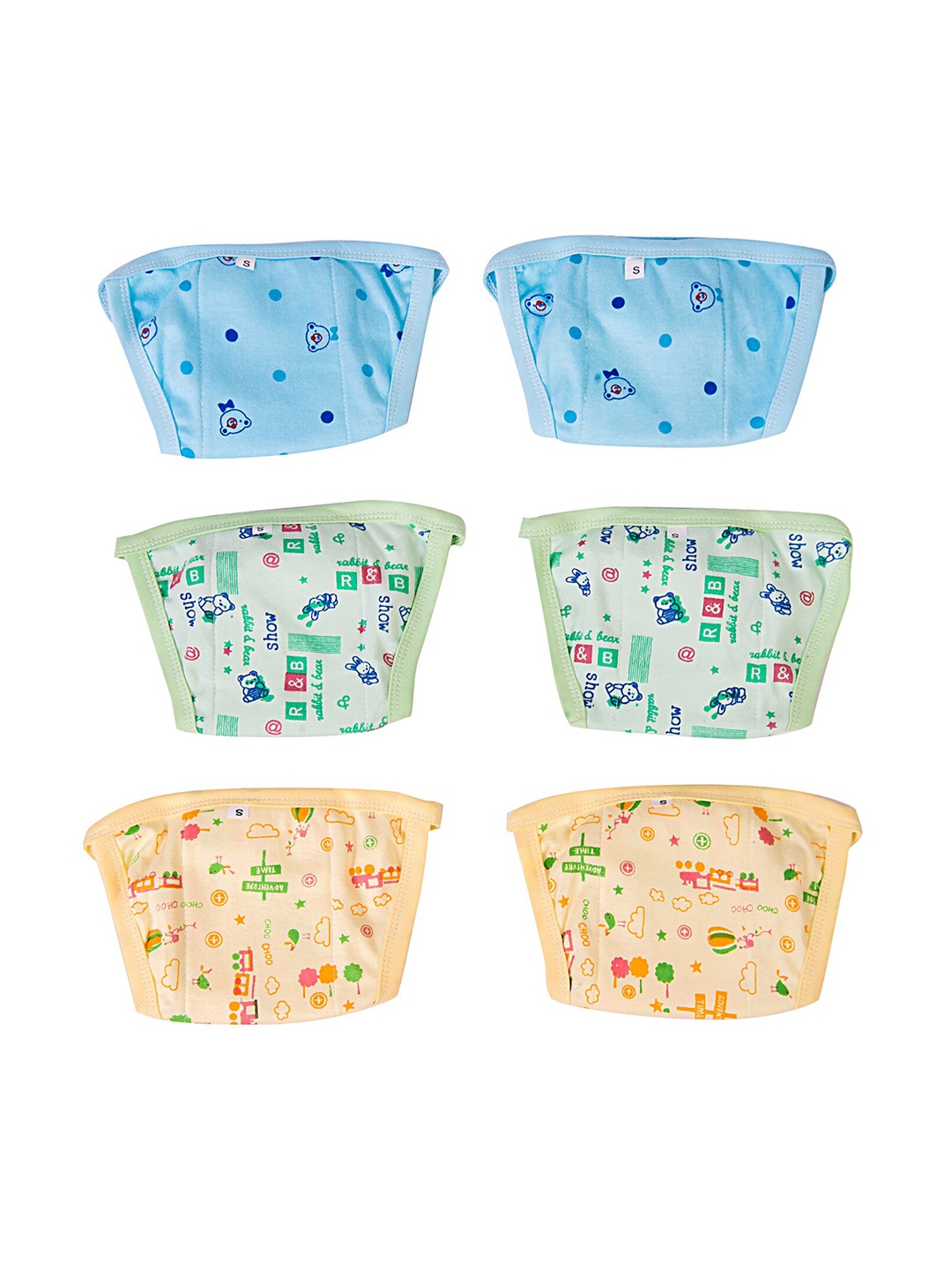 

Baby Moo Set of 6 Yellow & Blue Padded Langot