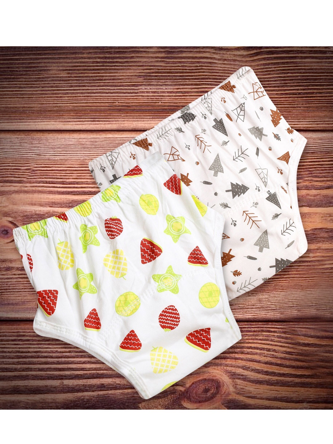 

Baby Moo Kids Pack Of 2 Multicoloured Adjustable & Washable Cloth Diapers, Multi