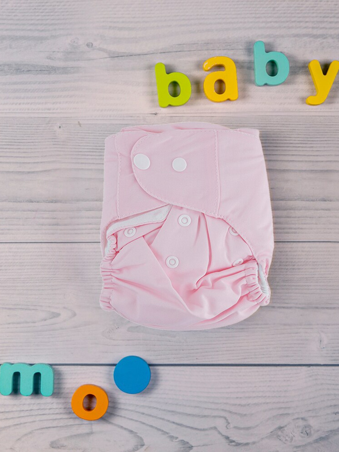 

Baby Moo Pink Solid Adjustable & Washable Diaper