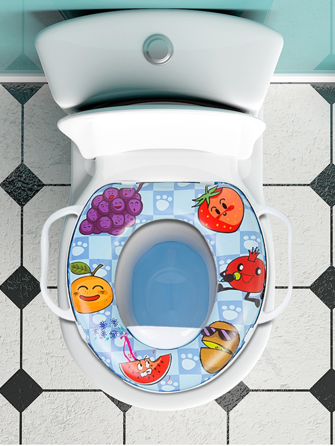 

Baby Moo Kids Blue Fruits Printed Potty Seat With Handle