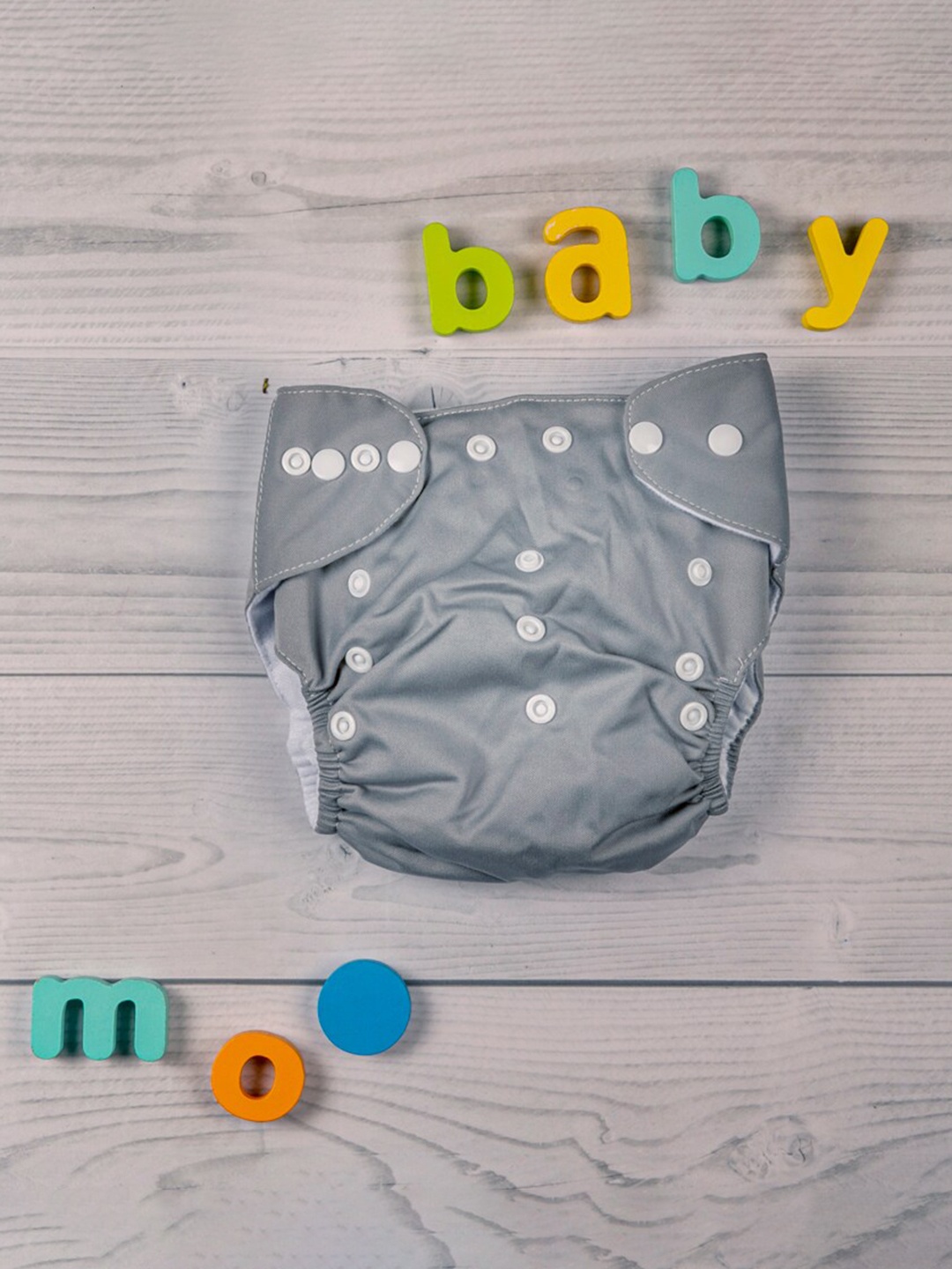 

Baby Moo Infants Grey Adjustable & Washable Diaper