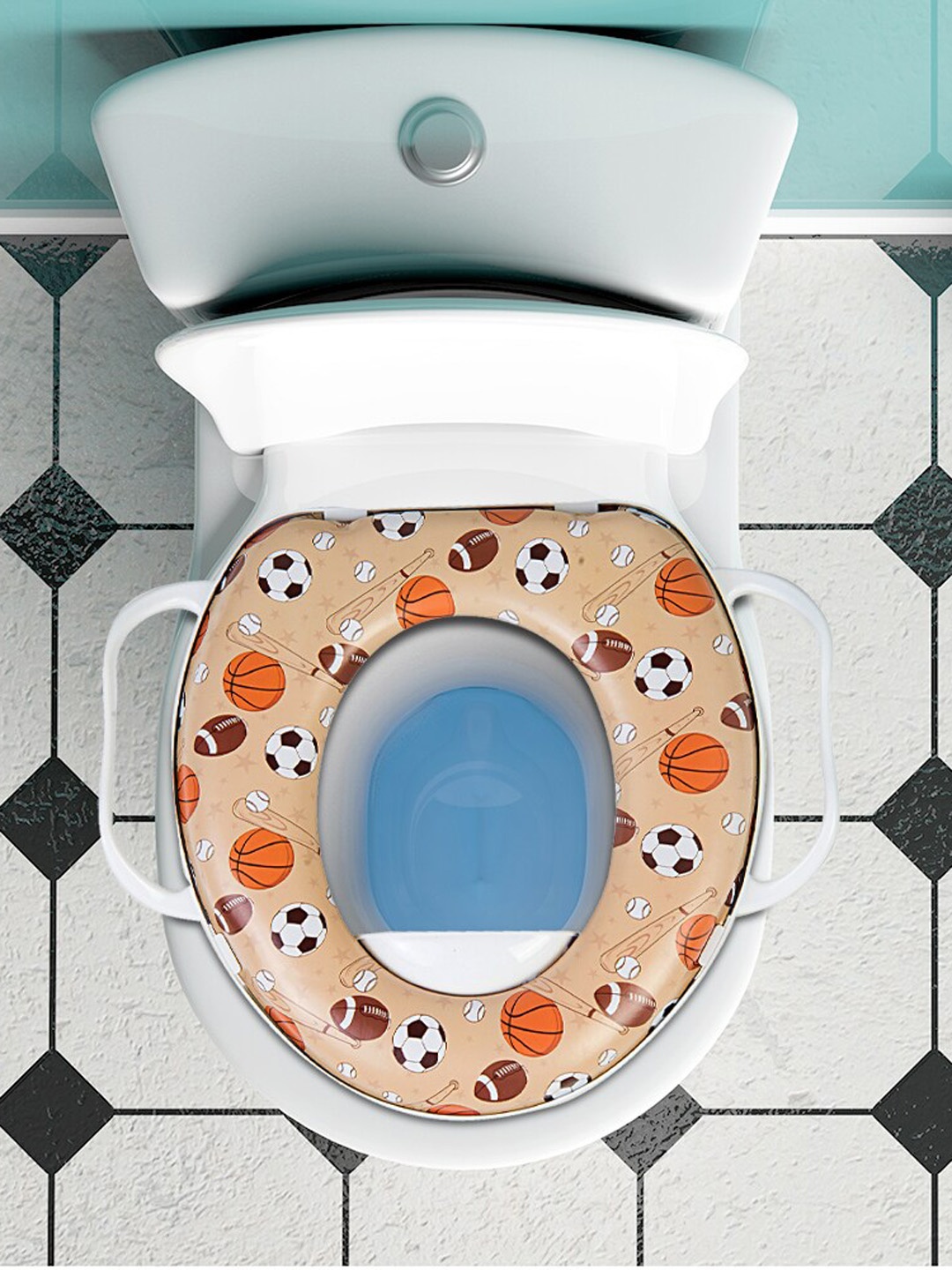 

Baby Moo Kids Beige & Orange Sports Star Printed Potty Seat With Handle