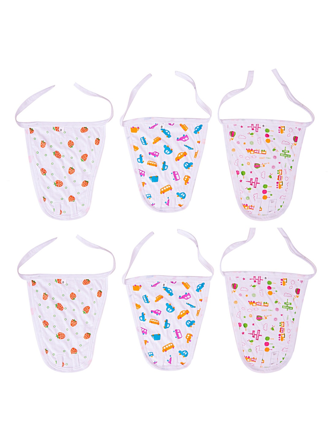 

Baby Moo Infant Unisex Kids Pack of 6 Printed Cotton Langot, White