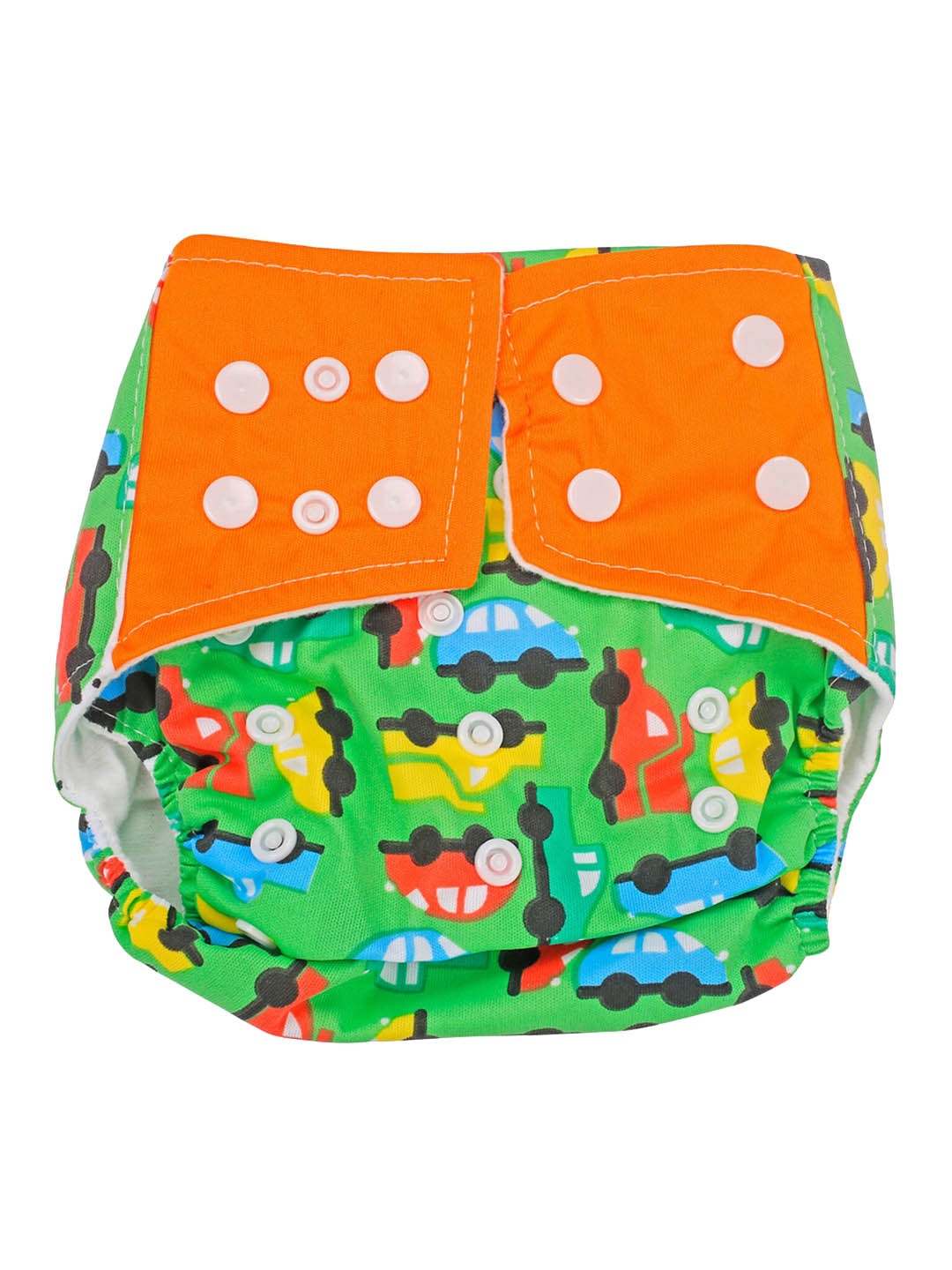 

Baby Moo Orange & Green Printed Reusable Diaper