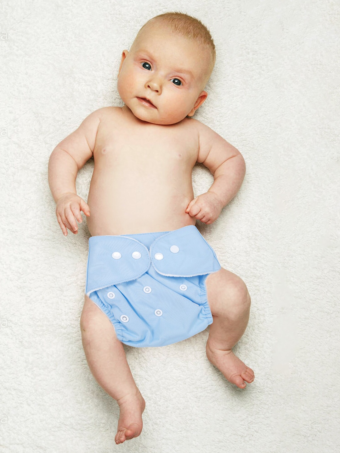 

Baby Moo Blue Solid Reusable Diaper