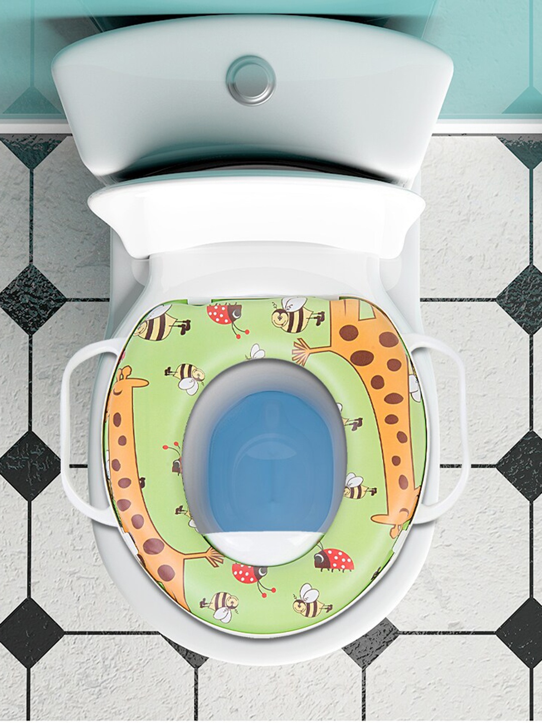 

Baby Moo Kids Green & Yellow Giraffe Printed Potty Seat With Handle