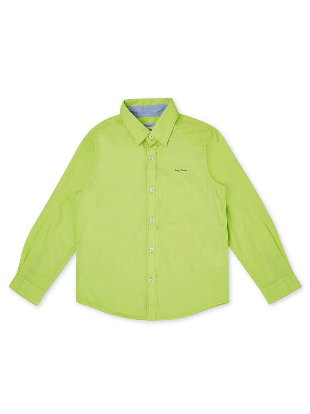 

Pepe Jeans Boys Green Solid Pure Cotton Casual Shirt