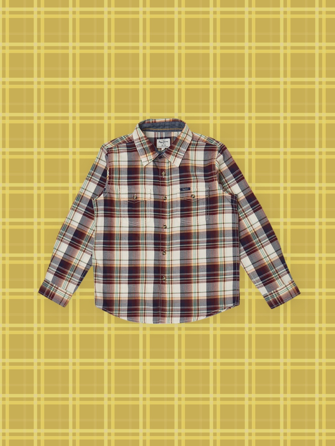 

Pepe Jeans Boys Red Checked Pure Cotton Casual Shirt