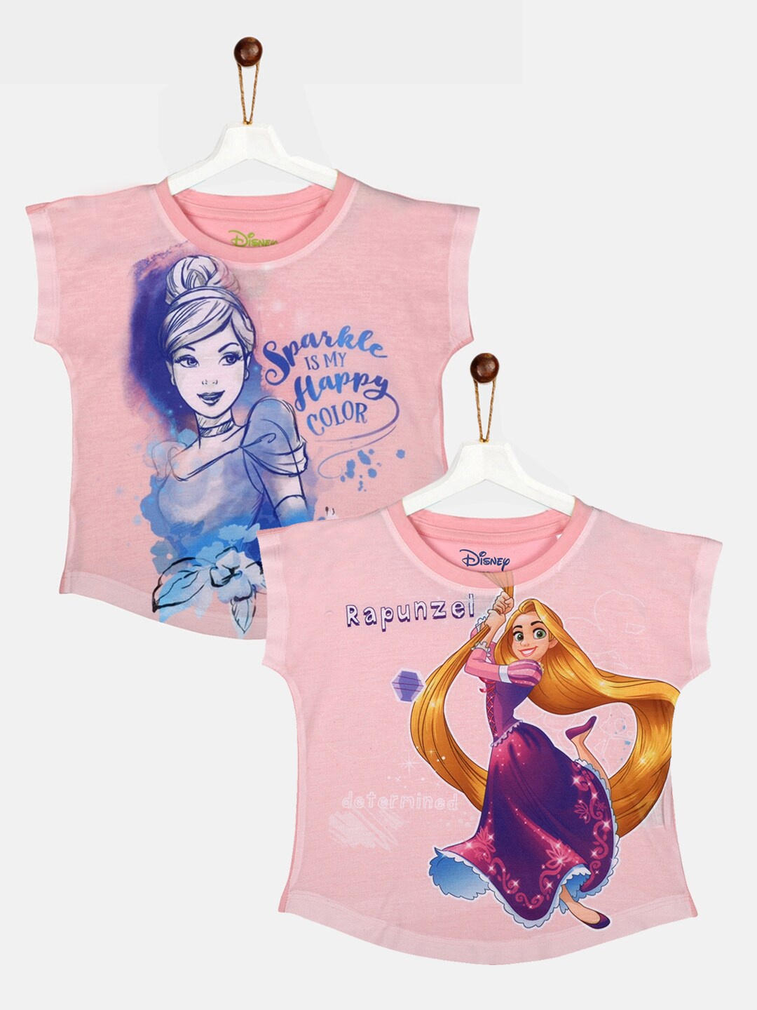 

YK Disney Girls Pink 2 Printed Top