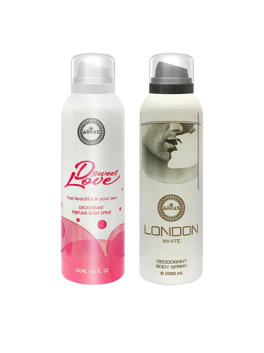 

Arras Set Of 2 D Sweet Love Pink & London White Deodorant Body Spray