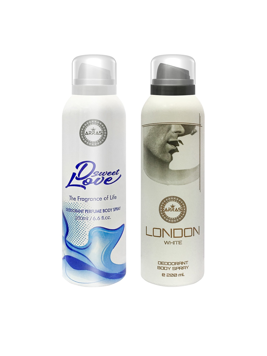 

Arras Set Of 2 Sweet Love Blue & London White Deodorant Body Sprays